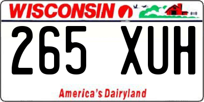 WI license plate 265XUH