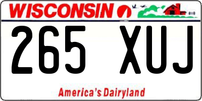 WI license plate 265XUJ