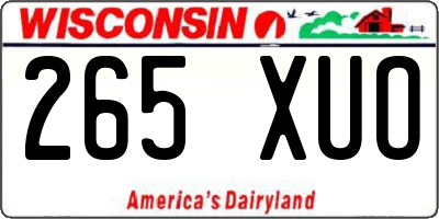 WI license plate 265XUO