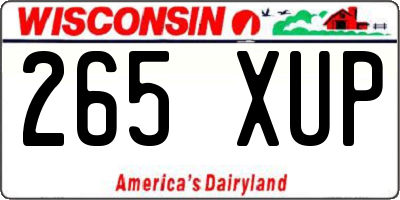 WI license plate 265XUP