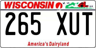 WI license plate 265XUT