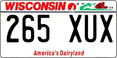 WI license plate 265XUX