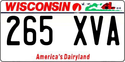 WI license plate 265XVA
