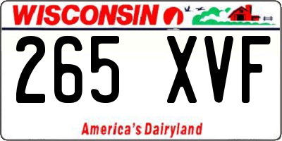 WI license plate 265XVF