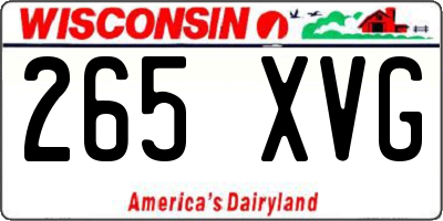 WI license plate 265XVG