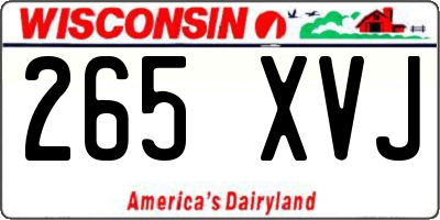 WI license plate 265XVJ