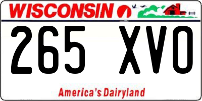 WI license plate 265XVO