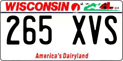 WI license plate 265XVS