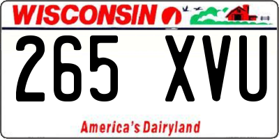 WI license plate 265XVU