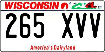 WI license plate 265XVV