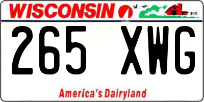 WI license plate 265XWG