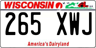 WI license plate 265XWJ