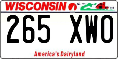 WI license plate 265XWO