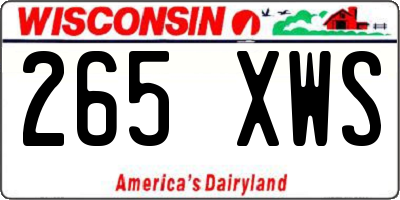WI license plate 265XWS