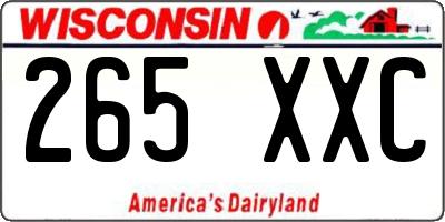 WI license plate 265XXC