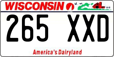 WI license plate 265XXD
