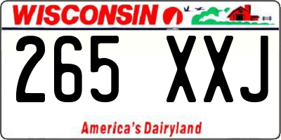 WI license plate 265XXJ