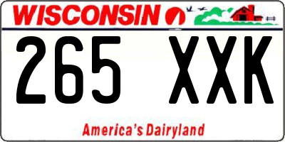 WI license plate 265XXK