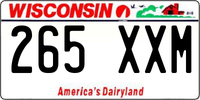 WI license plate 265XXM