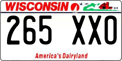 WI license plate 265XXO