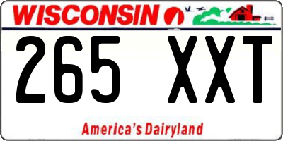 WI license plate 265XXT
