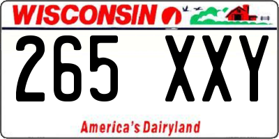WI license plate 265XXY
