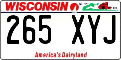 WI license plate 265XYJ