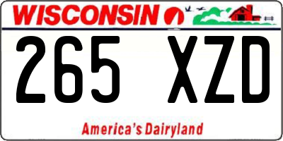 WI license plate 265XZD