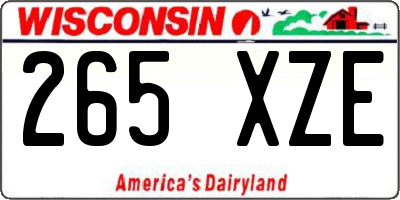 WI license plate 265XZE