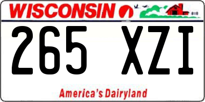 WI license plate 265XZI