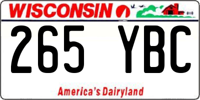 WI license plate 265YBC