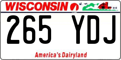 WI license plate 265YDJ