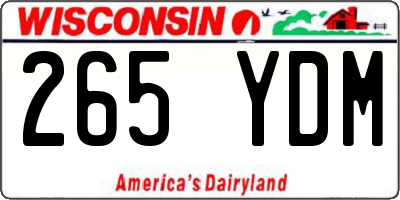 WI license plate 265YDM