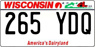 WI license plate 265YDQ