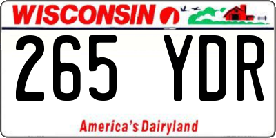 WI license plate 265YDR
