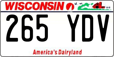 WI license plate 265YDV