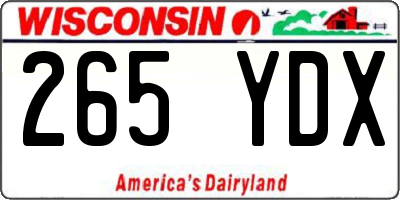 WI license plate 265YDX