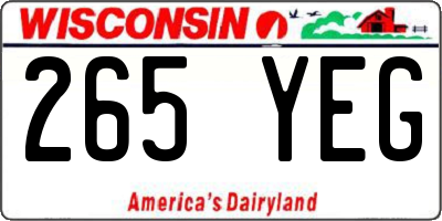 WI license plate 265YEG