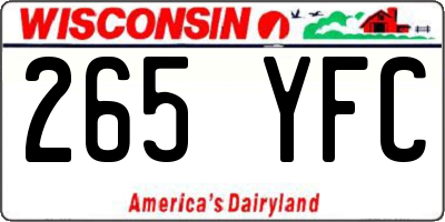 WI license plate 265YFC