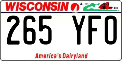 WI license plate 265YFO