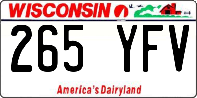 WI license plate 265YFV