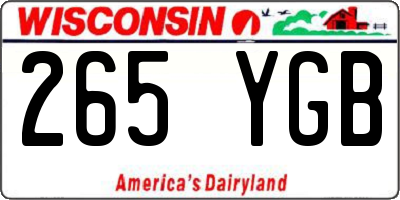 WI license plate 265YGB