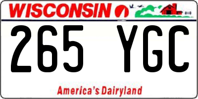 WI license plate 265YGC