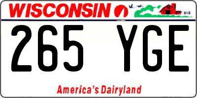 WI license plate 265YGE