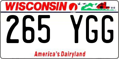 WI license plate 265YGG