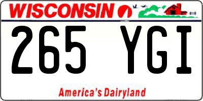 WI license plate 265YGI