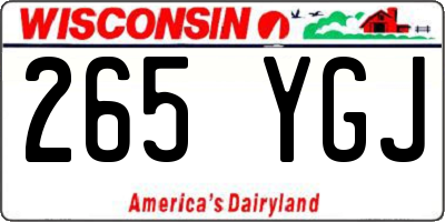 WI license plate 265YGJ