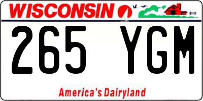 WI license plate 265YGM