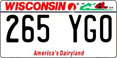 WI license plate 265YGO