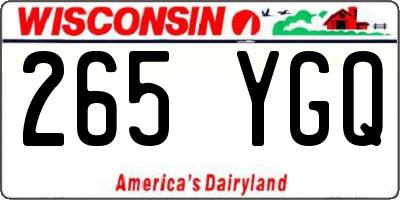 WI license plate 265YGQ